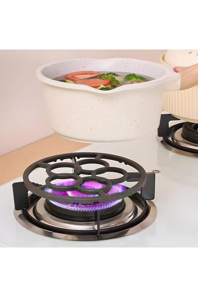 KASTWAVE Gas Ring Reducer, Non Slip Iron Gas Stove Cooker Ring Reducer for Ga...