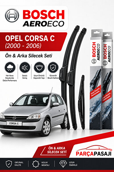 Bosch Opel Corsa C Ön Arka Silecek (2000-2006) Aeroeco