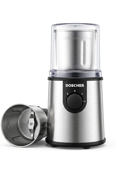 DOSCHER V60 Electric Coffee Grinder – 350W High-Speed Motor, 80g Capacity, St...