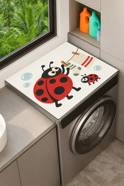 Valerine Life Clothes Dryer Top Organizer Mat Liquid-Proof Cover Spotted Helpers