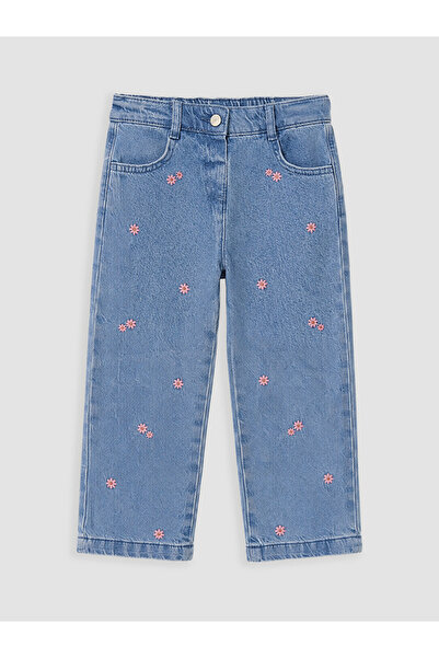 LC Waikiki Rmz Gi̇yi̇m Farkiyla Embroidered Girls' Jean Pants