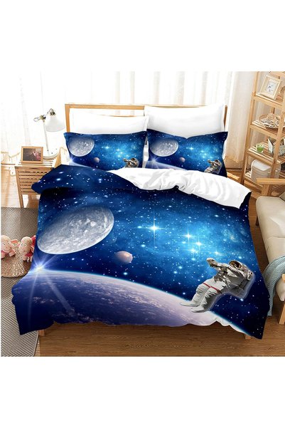 OEM Children's Space 3D Bedding Set, Galaxy Model, Duvet Cover + Pillowcase, ...
