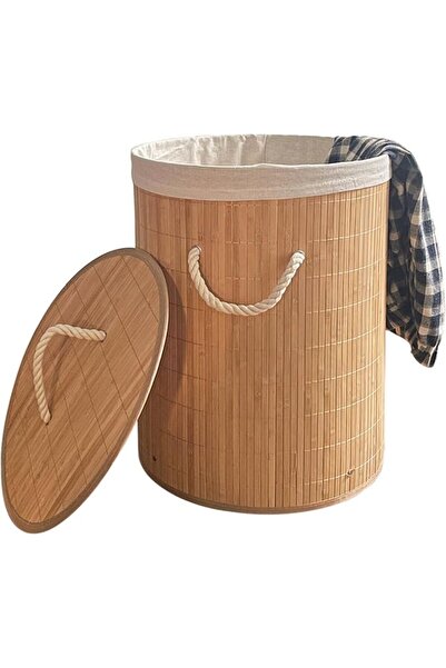 Emeralune Foldable Bamboo Laundry Basket,Emeralune Bamboo Laundry Hamper With...