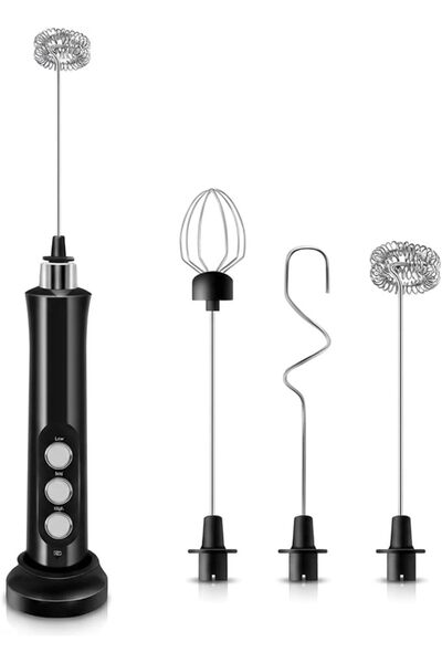 GENERAL Lynard Handheld Electric Milk Frother with Charging Base, Rechargeabl...