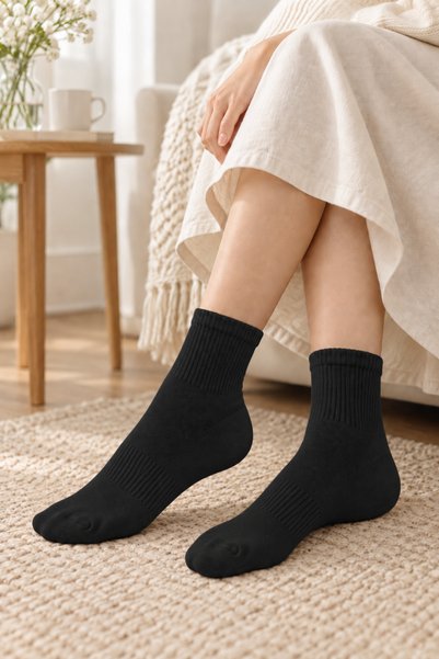 tibo 4 Pairs of Toeless Women's Tennis College Socks Cotton