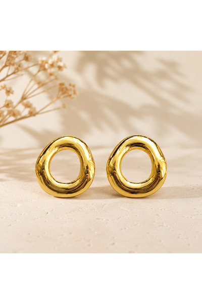 GlaMLo Accessories Οβάλ εντυπωσιακά σκουλαρίκια από ανοξείδωτο ατσάλι, 2,8 εκ.
