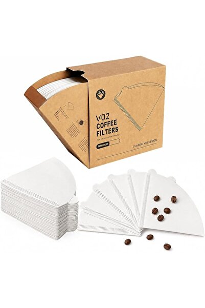 TERRIFI 100 Count Cone Coffee Filters Size 02, Natural Unbleached Paper Coffe...