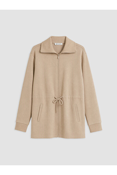 LC Waikiki Alita City Lcw Modest Beige Interlock Plain Loose & Baggy Women's ...