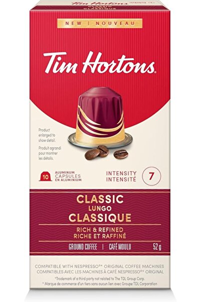 Tim Hortons كبسولات لونجو الكلاسيكية، متوافقة مع خط نسبرسو الأصلي، عبوة من 10...