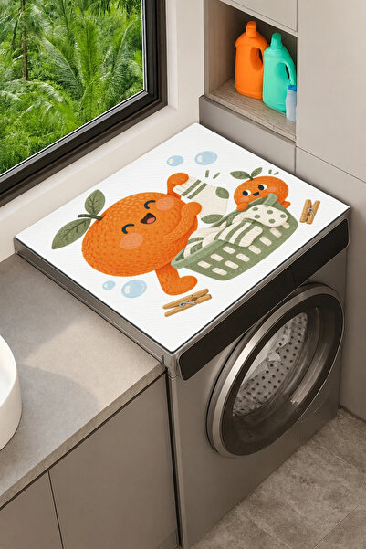 Valerine Life Clothes Dryer Top Organizer Mat Liquid-Proof Cover Orange Joy