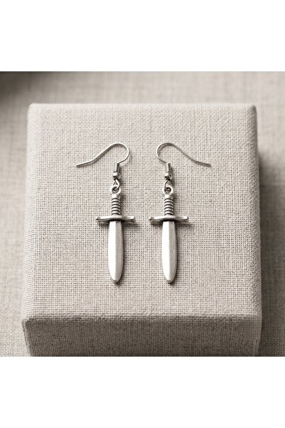 Corvus kolye&bileklik Sword Unisex Earring Set