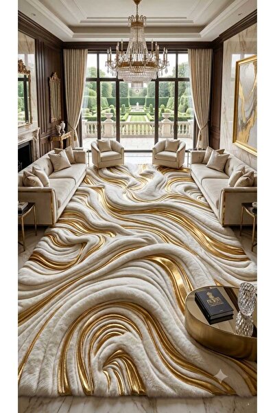 Elmas Dizayn Luxury Bambu Organik Pamuk Dokulu Deluxe Pufy Halı Bambu Kumaş P...