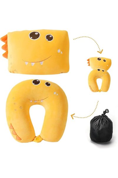 GENERAL Travel Pillow for Kids Adults, 2 in 1 Deformable Cartoon Kids Neck Pi...
