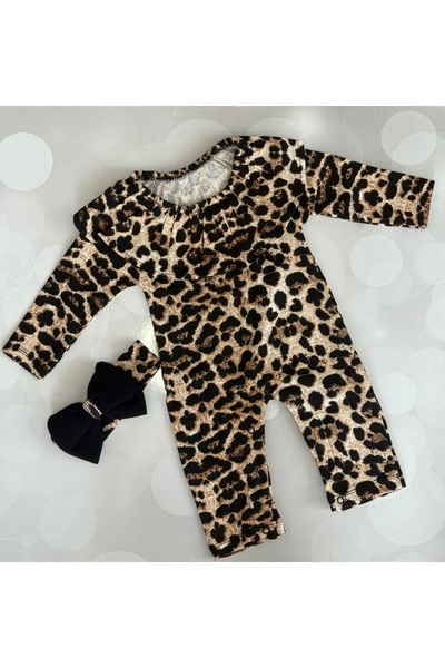 QÜNİ BEBE LEOPARLI TULUM SET
