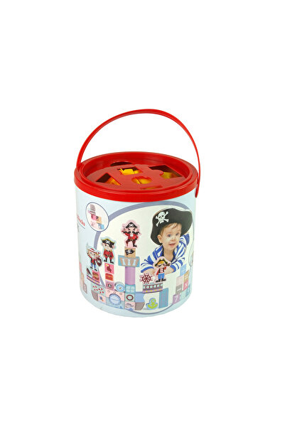 Import LEANToys Set cuburi din lemn LEAN Toys Pirates Ship 10128 cu puzzle, 4...