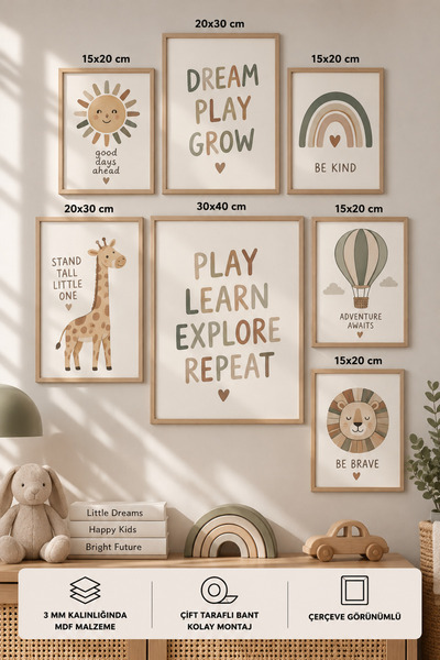 UNT 7-Piece Frame-Looking Modern Painting Set |   Children's Room |   Living ...