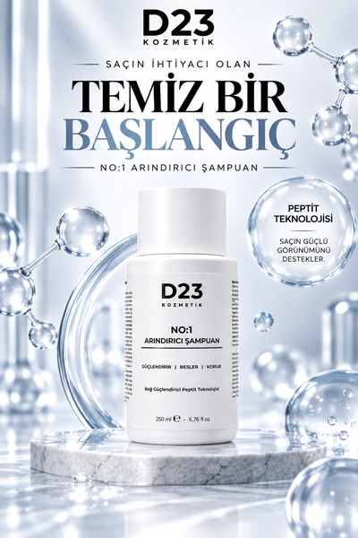 D23 KOZMETİK D23 No:1 Purifying Shampoo – Purifying Care with Peptide Support...