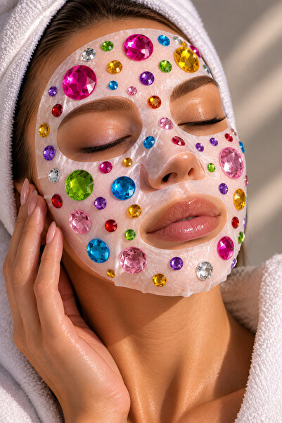 Okko Store Yapışkanlı Taş Stiker Saç, Maske, Yüz, Tırnak Ve Diğer Süslemeler İçin Işıltı Taş