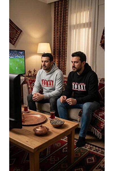 SARI Tokat Şehi̇r Bi̇zi̇m Aşk Bi̇zi̇m 3 Yarn Sharp Hoodie Fleece