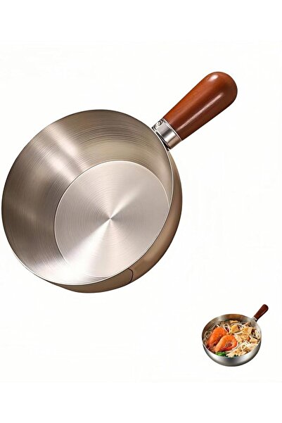 Yelajoy 800ml Wood Handle Saucepan，316 Stainless Steel, Multi-Use Induction C...