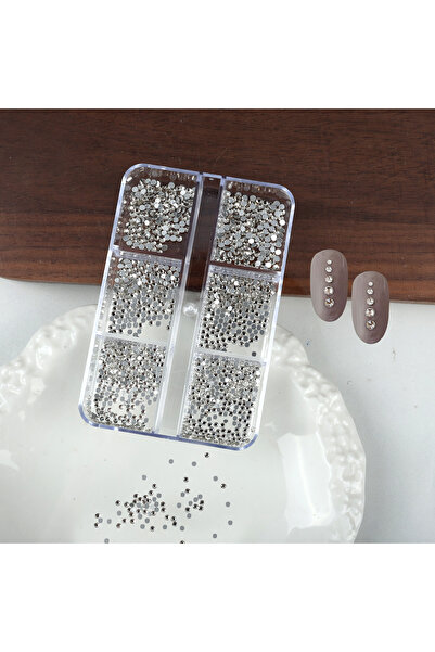 Nainja 6lı Mini Boy Parlak Kristal Görünümlü Tırnak Süsleme Taşları 6 Boy Nail Art Süsleme Taşları WN-532