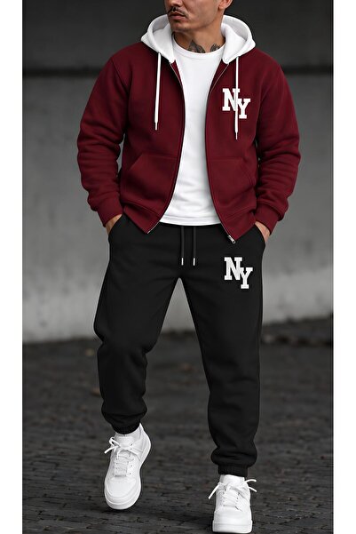 Risil-Nu Company Double Color Hooded New York Printed Full Winter Warm Regula...