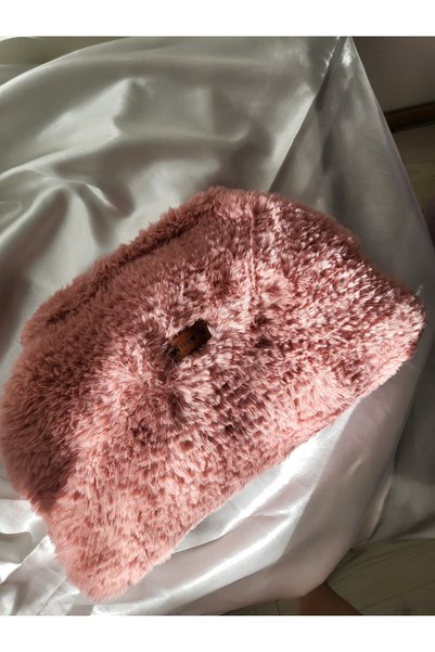 Örgü Peluş Clutch Çanta