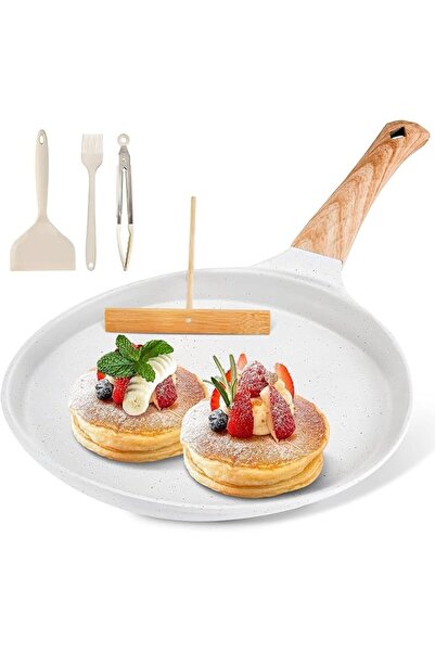 Tazweeq Nonstick Crepe Pan 28 cm, Toxic-Free Coating & Cool-Touch Handle, Lig...