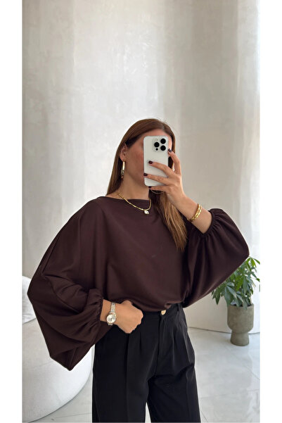 Perry Boutique Oversize Modal Blouse with Elasticated Bat Sleeves