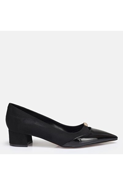 37Numara Large Size Stiletto 41-42-43-44-Black Suede