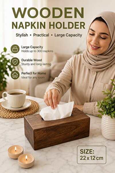 Generic 1 Wooden Refillable Tissue Box Cover Holder Home Office Car Detachabl...