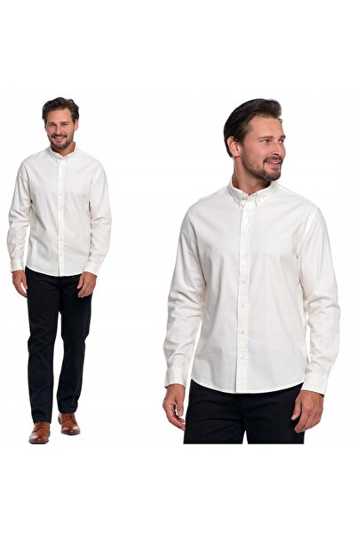 MORAJ Cămașă bărbați din bumbac, mânecă lungă, elegantă, clasică, 3XL ALB