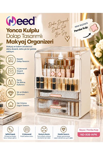 Need Yonca Kulplu Dolap Tasarımlı Çekmeceli Makyaj ve Kozmetik Organizeri – B...