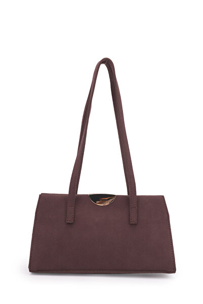 minebag Baguette Form Suede Leather Stella Women's Shoulder Bag with Metal Ac...