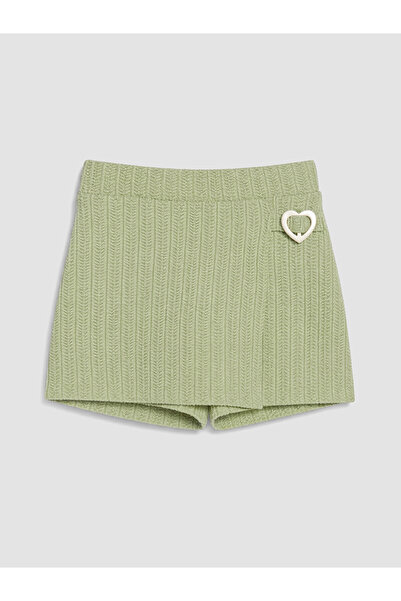 LC Waikiki Two Mt Shop Quality Lcw Kids Green Plain Girls Shorts Skirt