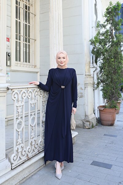 NİSUM MODA فستان ساندي مع كاب ومشبك