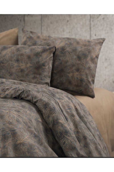 CANDAN ÇEYİZ Double Premium Duvet Cover Set with Tree Pattern Elastic Sheets