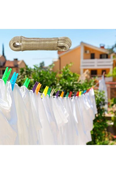 KASTWAVE Washing Line Rope, Strong Steel Core Laundry Clothes Lines, Rot, Mou...