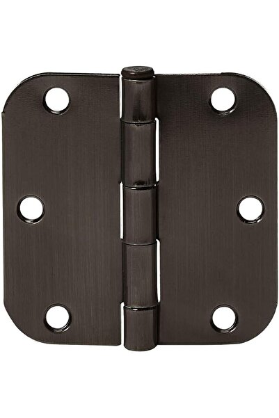 Amazon basics Rounded 3.5 Inch x 3.5 Inch Door Hinges, 18 Pack, Oil Rubbed Br...