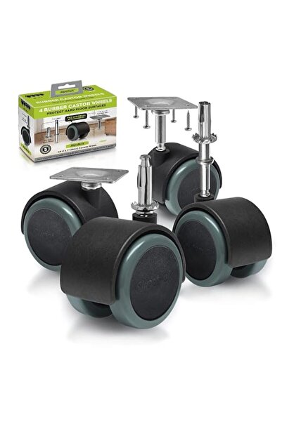 Slipstick CB681 2 Inch Floor Protector Rubber Caster Wheels (Set of 4) 5/16 I...