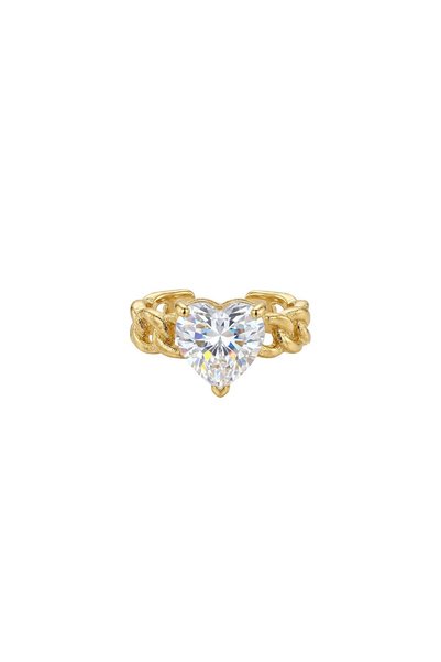 Charmist Çelik Amour Kalp Taşlı Earcuff Küpe