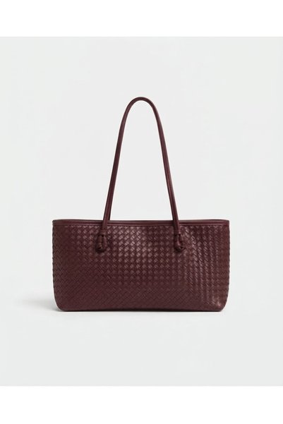 Lilivo Bags Zoe Knitting Patterned Brown Women's Hand Knitting and Shoulder Bag