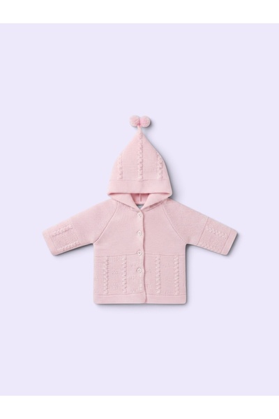 Genel Markalar Appamio Kız Bebek Kapüşonlu Triko Hırka – Pembe