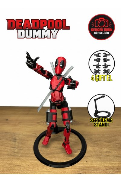 nevoPrint Deadpool Dummy Aksiyon Figürü – Sergileme Standlı Set