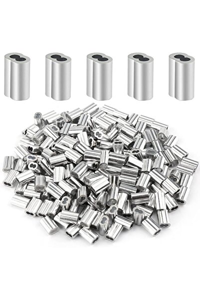 JOYZZZ Aluminum Crimping Loop Sleeve, 1.5 mm 200 Pcs Wire Rope Ferrules, High...