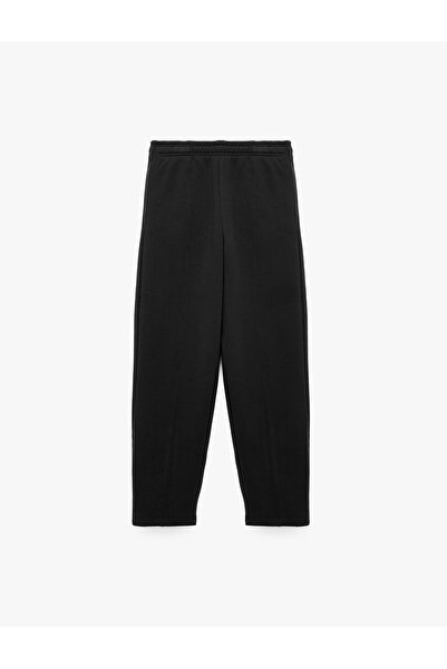 Koton High Waist Ribbed Comfortable Fit Three Thread Ribbed Barrel Sweatpants...