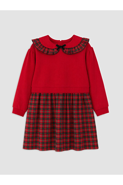 LC Waikiki Rmz Gi̇yi̇m Farkiyla Baby Roba Collar Checkered Embroidered Girl's...
