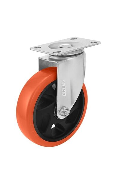 Bmb 100mm Swivel Plate Caster Wheel - 80kg Load Capacity - Wear-Resistant PP ...