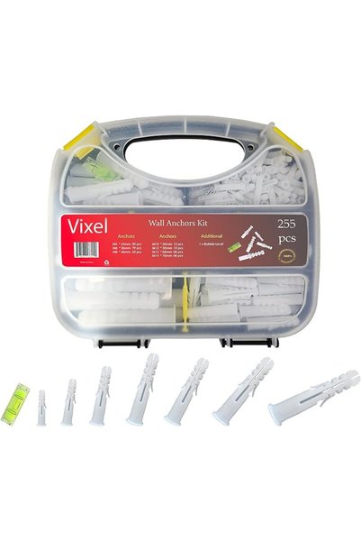 AKS VIXELİ طقم مسامير تثبيت جدارية متعددة الأغراض من VIXEL، 255 قطعة، 7 أحجام...