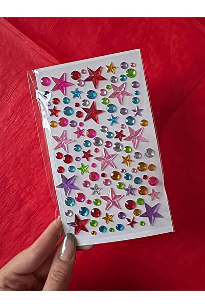 Taş Sticker Yapışkanlı Bedazzling Yıldız Işıltılı Süs Taşı Yüz Saç Tırnak Vücut Nail Art DIY